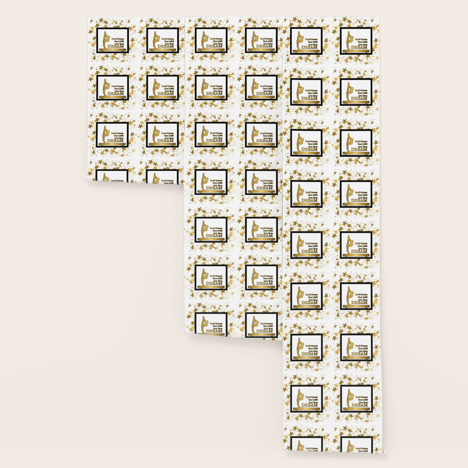 Gold Stars Live Your Dream Gymnastics Design Wallpaper By Purposely Designed Society6