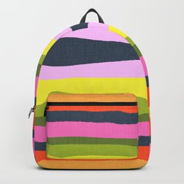 Cheerful 70’s Spring Stripes Retro Abstract Backpack