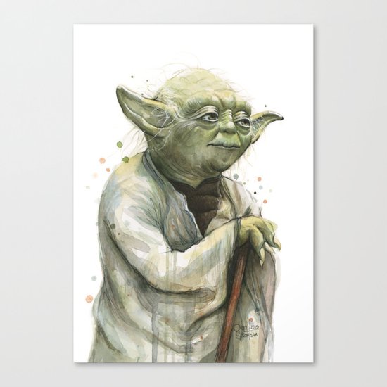 Yoda Jedi Portrait Sci-Fi Canvas Print