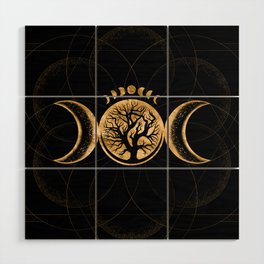 Triple Moon - Tree of life Ornament Wood Wall Art