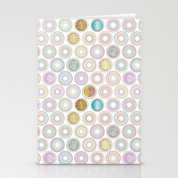 Shiny disco balls (white ) Stationery Cards