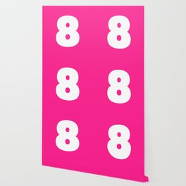 8 (White & Dark Pink Number) Wallpaper