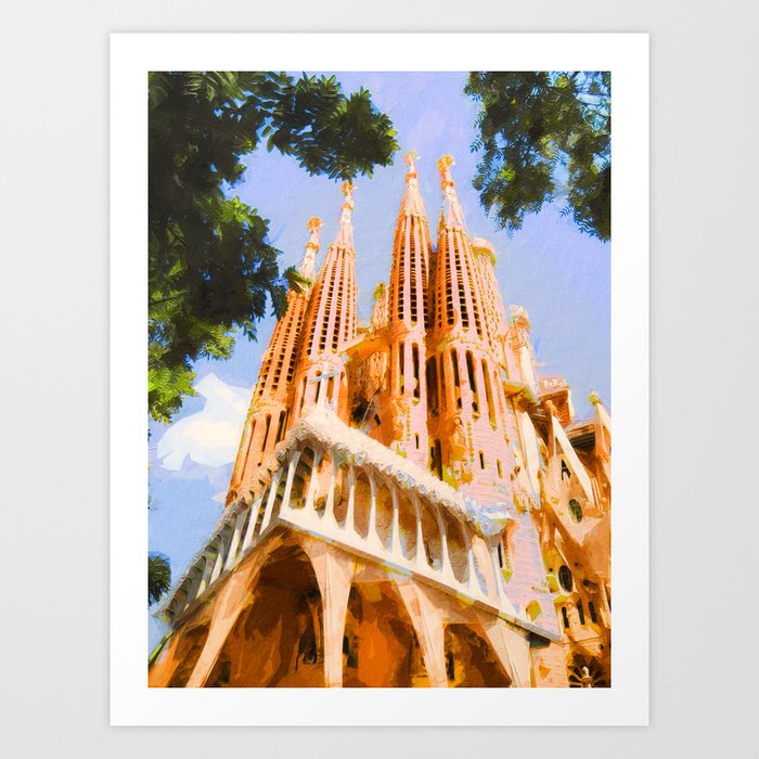 Basilica de la Sagrada Familia Art Print by AM Fine Art Prints | Society6