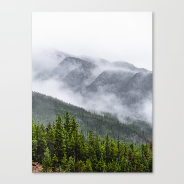 Jasper National Park Fog | Landscape Photography Canvas Print
