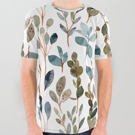 Watercolor autumn leaves All Over Graphic Tee
