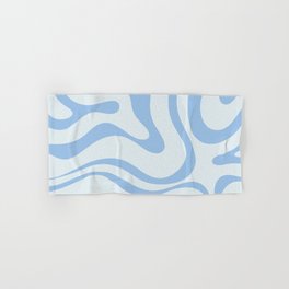 Soft Liquid Swirl Abstract Pattern Square in Powder Blue Hand & Bath Towel
