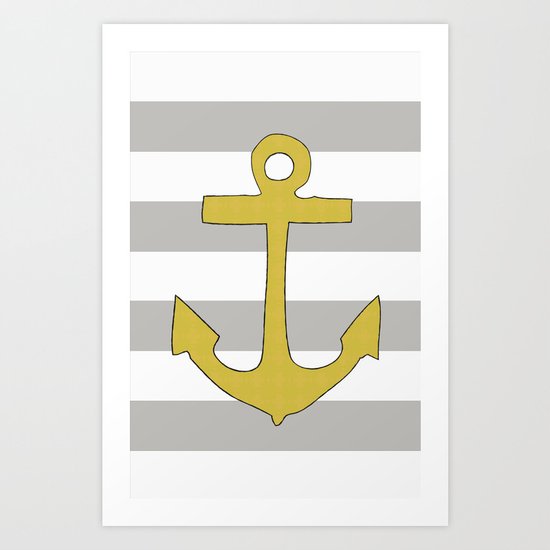 Golden Anchor Art Print