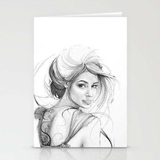 Beautiful Fairy Drawing Stationery Cards
