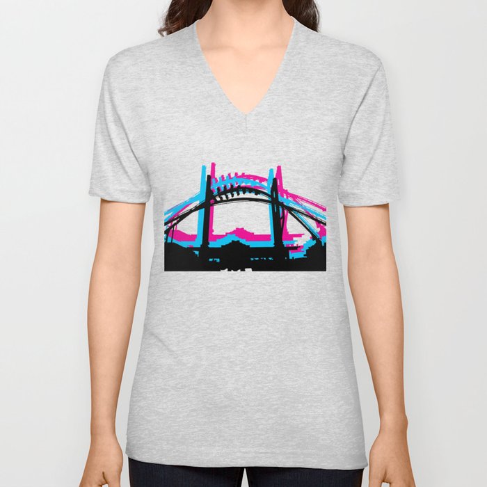 Rad Roller Coaster Design V Neck T Shirt
