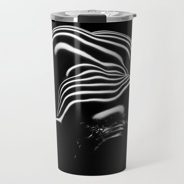 0686-AR BW Contemporary Art Nude Large Woman BBW Graceful and Strong Travel Mug