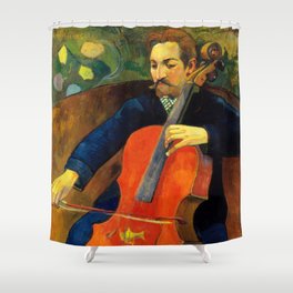 Paul Gauguin "The Cellist (Portrait of Upaupa Schekluthe)" Shower Curtain