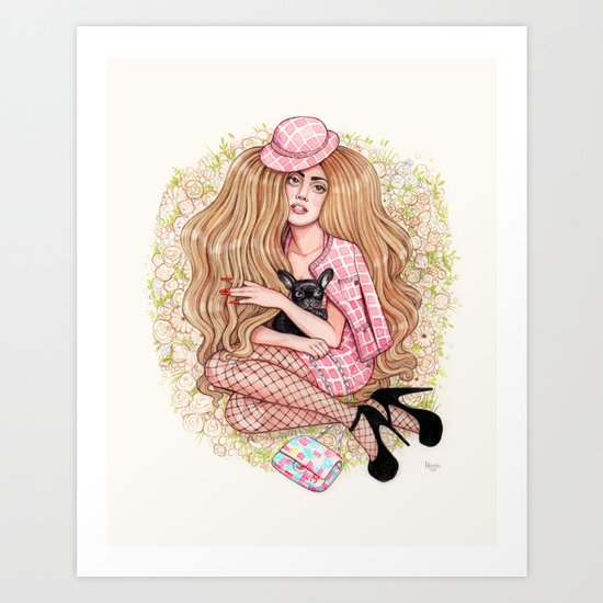 Lady and Her Pup Art Print