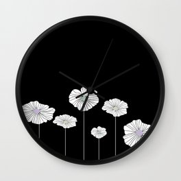 Original design with several flowers in white with silhouettes for clothes, furniture Wall Clock