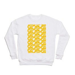 Handdrawn Hearts (Yellow/White): an exciting, fresh, fun pattern to light up your day Crewneck Sweatshirt