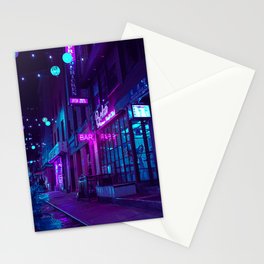 Neon Streets Stationery Cards
