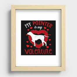 Dog Animal Hearts Day Pointer My Valentines Day Recessed Framed Print