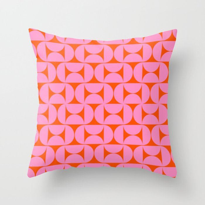 Mid Century Modern Pink And Orange Colors Preppy Decor Abstract