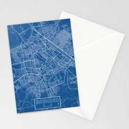 Baghdad City Map of Iraq - Blueprint Stationery Card