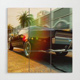 Blown RT Charger rea racing view black muscle car automobile transportation color photograph / photography poster posters Wood Wall Art