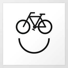 Bike face, bicycle smiley Art Print