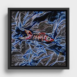 Fish neon Framed Canvas