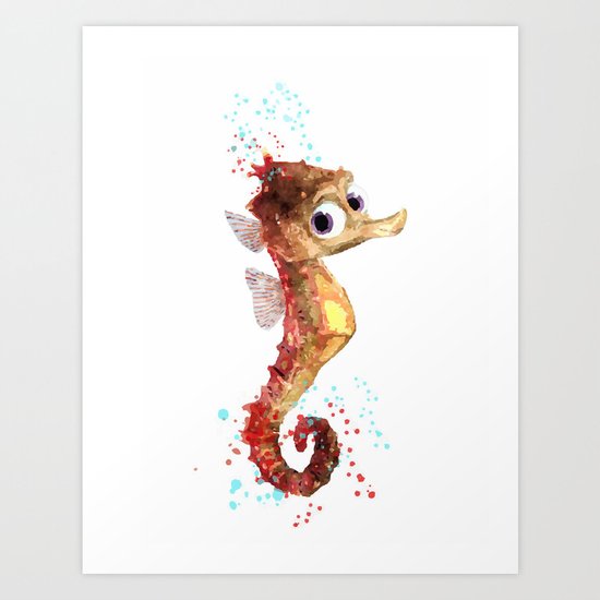 Nemo Seahorse Art Print