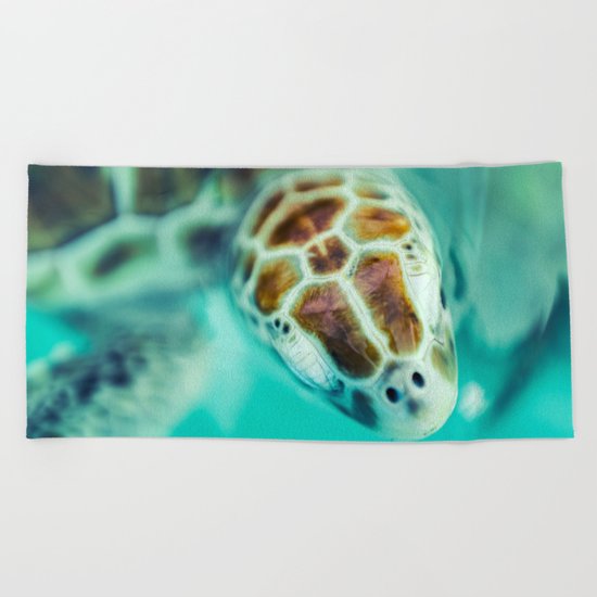 Cute Little Sea Turtle Beach Towel
