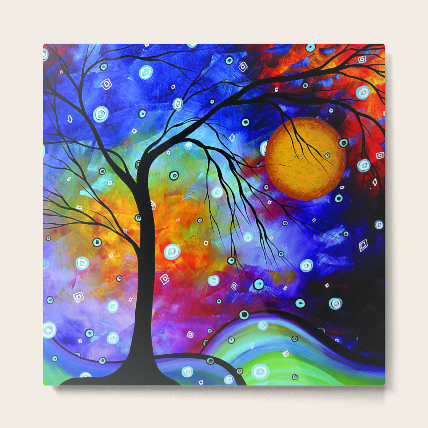 Winter Sparkle Original Whimsical Contemporary Painting Art By Megan Duncanson Madart Metal Print By Themadlife Society6