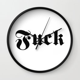 Classic Fuck (White Background) Wall Clock