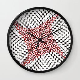 black white red 2 Wall Clock
