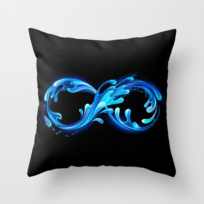 Infinity of Cold Water Throw Pillow