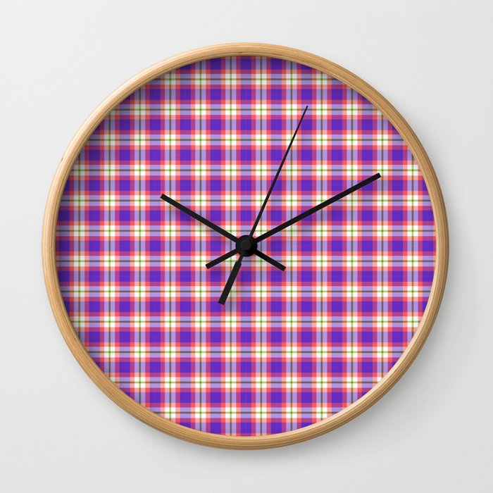 Tartan plaid pattern Wall Clock