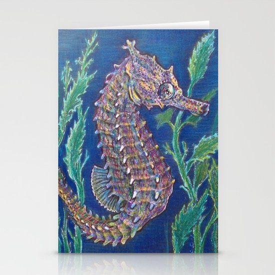 Original Sea Horse By Catherine Coyle, ccoylecreations Stationery Cards