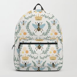Queen Bee with Gold Crown and Laurel Frame Backpack