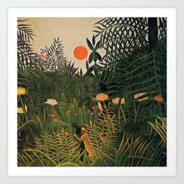 Henri Rousseau Virgin Forest with Sunset Art Print