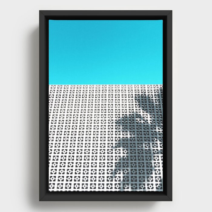 Parker Palm Springs with Palm Tree Shadow Framed Canvas