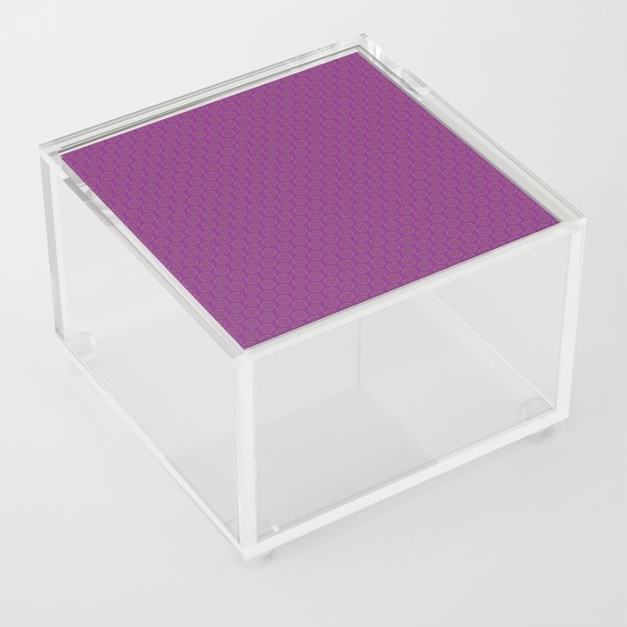 Marrakesh Gold Pattern (1) With Purple Color  Acrylic Box