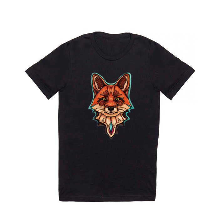 Magic red fox and moon painting, spirit animal T Shirt