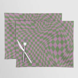 Chequerboard Pattern - Green Purple Placemat