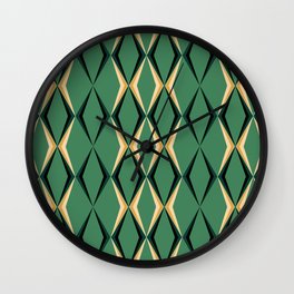 Art Deco Green & Gold Wall Clock