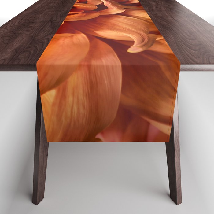 Closeup Photo of an Orange Dahlia Blossom Table Runner