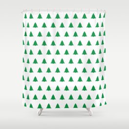Green christmas trees Pattern Shower Curtain