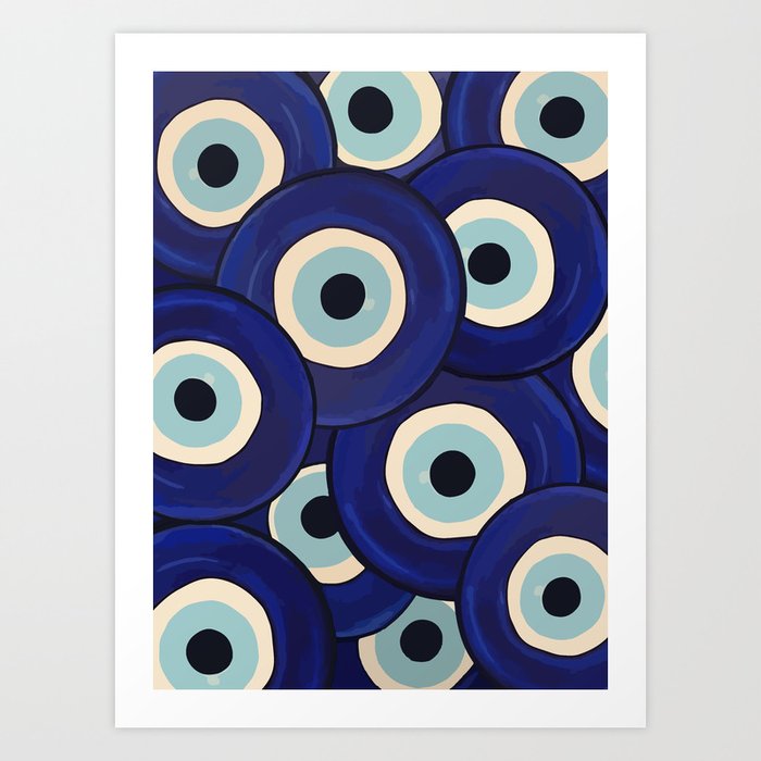 Watercolor Evil Eye Art Print