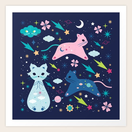 Cloud Kittens Art Print