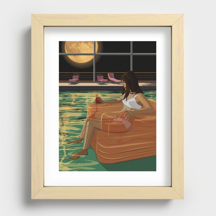 Pool Party For One Recessed Framed Print