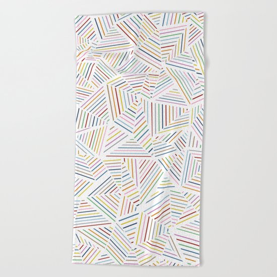 Abstraction Linear Rainbow Beach Towel