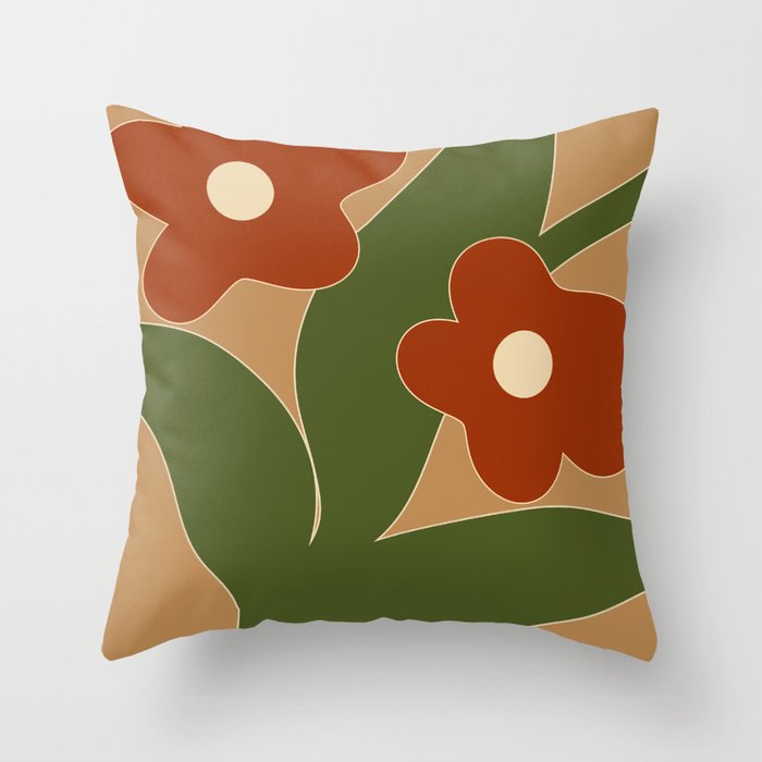 Green and sales orange throw pillows