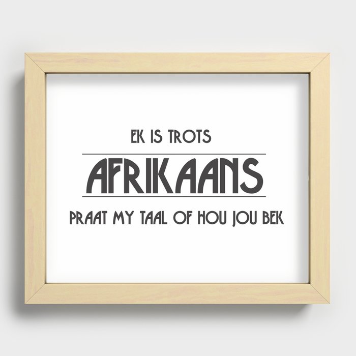 Afrikaans Recessed Framed Print