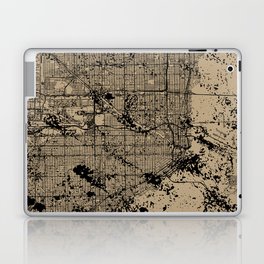 Miami - Florida - Vintage City Map - Ink Drawing Laptop Skin