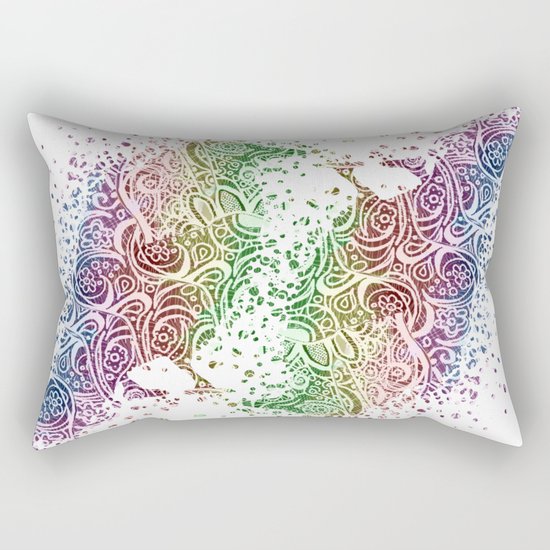 A Crow of Lace and Color Rectangular Pillow